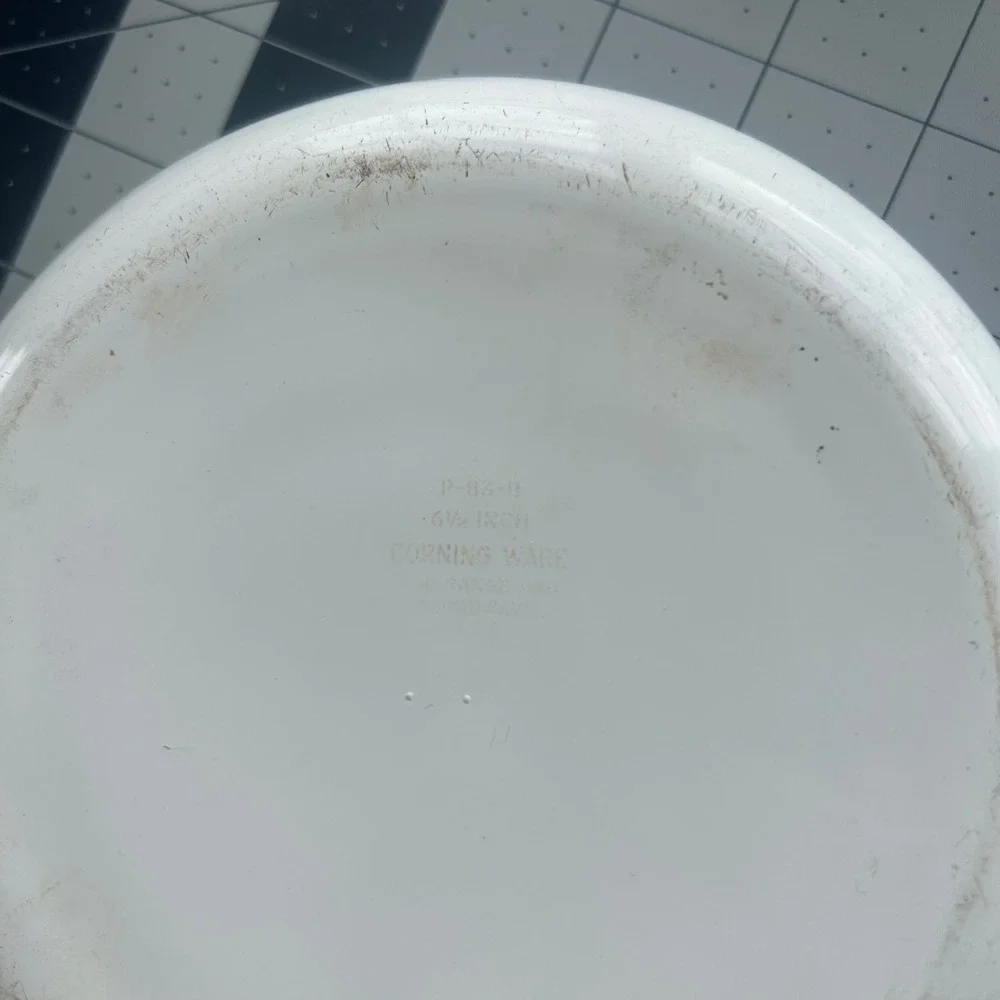 Corning Ware Skillet Spice of Life 6.5 Inch White P-83-B Le Persil Vintage 70s